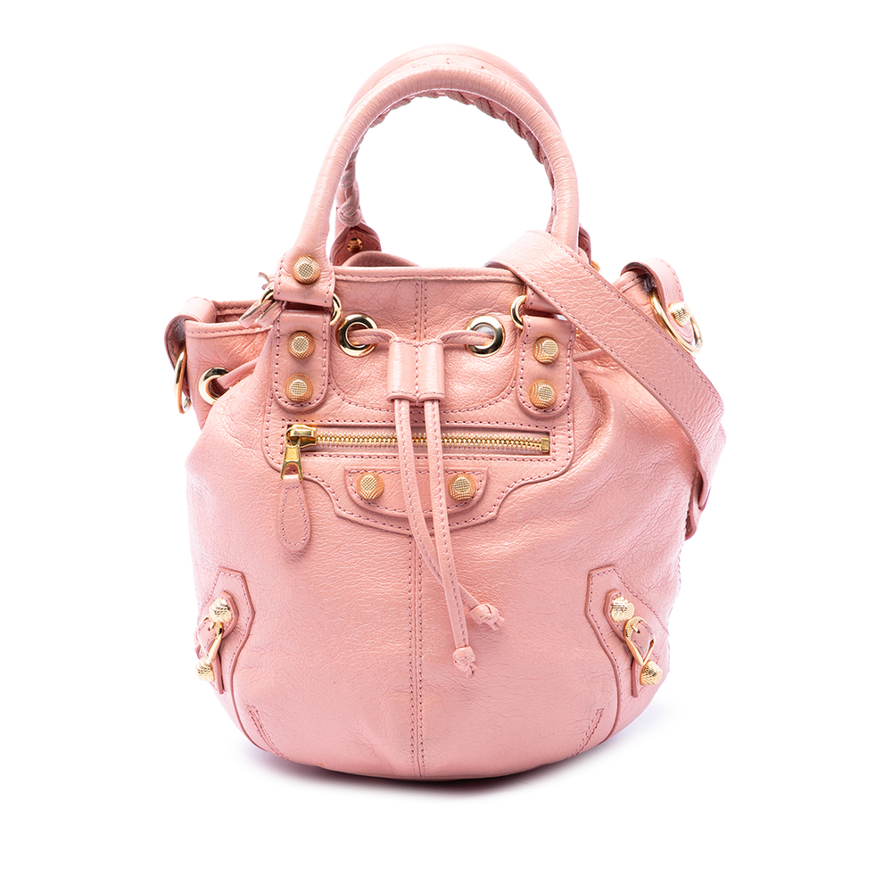 Pre-Loved Balenciaga Mini Lambskin Motocross Giant 12 Pompon Bag